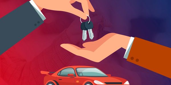 Car keys handover — vehicle rental transaction